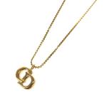 Christian Dior クリスチャンディオール ヴィンテージ ネックレス 良好 ゴールドカラー CDロゴ レディース チョーカー ペンダント accessory アクセサリー