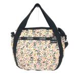 LeSportsac レスポートサック×ピーナッツ 2WAY ハンドバッグ 良好 クリーム ナイロン スヌーピー ドット柄 レディース 多機能 bag 鞄