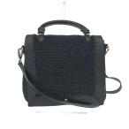 Helen Kaminski ヘレンカミンスキー 2WAYハンドバッグ ブラック ラフィア×レザー フラップ レディース 多機能 bag 鞄
