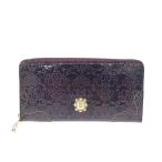 ANNA SUI アナスイ ラウンドファスナー 長財布 美品 パープル エナメル レディース ウォレット