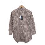 Gymphlex ジムフレックス 長袖ロングシャツ 未使用品 サイズ14 J-0873 ブラウン レディース チュニック ギンガムチェック 定価¥11.340