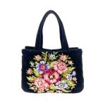 FEILER フェイラー トートバッグ 良好 ブラック シェニール織り 花柄 レディース bag 鞄