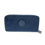 KIPLING キプリング ダブルジップ ラウンドファスナー 長財布 ネイビー ナイロン レディース ウォレット