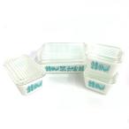 pyrex オールドパイレックス バタープリント レフリジレーター グラス 4点セット ガラス食器