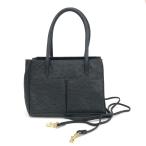 ショッピングジャルダン jardin des sacs ジャルダンデサック   ハンドバッグ   ブラック オーストリッチ  レディース 多機能 bag 鞄 2WAY フルポイント