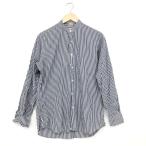 ショッピングINDIVIDUALIZED Individualized Shirts インディビジュアライズドシャツ  バントカラーシャツ    ホワイト/ブルー 綿100％ メンズ  トップス ストライプ