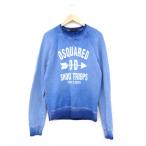 Dsquared2 ディースクエアード スウェット 良好 Sサイズ ブルー コットン メンズ 製品染め ロゴプリント トップス トレーナー