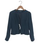 YOKOCHAN ヨーコチャン ノーカラーパール ジャケット サイズ_36 YEJ-218-004 ネイビー レディース アウター ショート丈