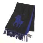 POLO RALPH LAUREN ポロラルフローレン マフラー 未使用品 ブラック/ブルー ポニー ユニセックス 服飾小物 レディース メンズ