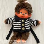 monchichiS size belt attaching black white border cardigan soft toy knitted sweater .... doll clothes 