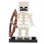 マインクラフト レゴ互換 ブロック ミニフィグ ミニフィギュア スケルトン ディスプレイプレート付き マイクラゲームキャラクターグッズ