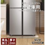 冷蔵庫マット 53×62cm 厚さ2mm 200L〜300Lクラス フローリング 保護マット 傷防止 無色 透明
