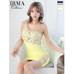 IRMAイルマキャバドレスミニワンショルダー刺繍シアービジューワンカラータ...