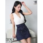 IRMAイルマキャバドレス高級ブランドAラインミニドレス谷間ノースリーブシ...