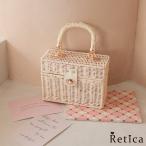 かごバッグかごバッグボックス型金具付き2wayラタン大人かわいい上品浴衣小...