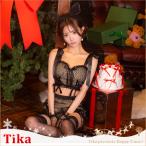 サンタ コスプレ 5点set バニー コスプレ ヌーディーカラー ドットチュール レースアップ リボン ドレッシー アニマル サンタコス 男ウケ