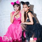 ハロウィンコスプレ アニマル へそ出し ビスチェ ふわふわ フィッシュテール フレア スカートセットアップガーリー かわいい 猫アニマル 3点セット