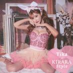 バニーガール うさぎ コスチューム 4点セット トップス スカート 付け襟 カチューシャ  大人 ピンク パニエ