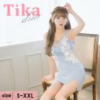 キャバドレス タイト ミニ ノースリーブ フラワー刺繍 レース クロスデザイン タイトドレス 大きいサイズ ミニドレス