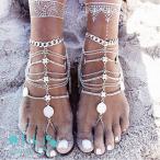 Yahoo! Yahoo!ショッピング(ヤフー ショッピング)水着レディース 水着  ビキニ アクセサリー 銀 脚 足アクセ サンダル風 トゥリング チェーン アンクレット エスニック ベアシルバー 片足分 20代 30代 40代