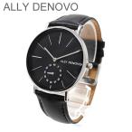 ALLY DENOVO 腕時計 AF5001.3 メンズ レディース ユニセックス シルバー/ブラック レザー アリーデノヴォ HERITAGE SMALL 正規品