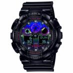 並行輸入品 10年保証 CASIO G-SHOCK カシオ Gショック GA-100RGB-1A 腕時計 時計 ブランド メンズ キッズ 子供 男の子 アナデジ 日付 防水 黒 ブラック