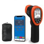 非接触赤外線温度計【-50℃-800℃】を使用してBluetooth経由で電話に接続 デジタル温度測定器、非接触IR放射温度ガン0.1~1.0調整可能