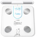 AQielev 体重計 スマホ連動 体組成計【2025年春 専門開発 45項目・八電極 双周波による全身部位別測定】米国トップ会社と共同開発 高度専門