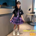 ショッピング韓国子供服 韓国子供服 スーツ フォーマル 3点セット 夏新作 キッズ 女の子 半袖 シャツ+プリーツスカート+ネクタイ 制服 上下セット 発表会 受験用 入園式 卒園式