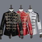 大人 宮廷服 男性ジャケット コスプレ衣装 公爵 王子様 中世演出服 メンズ トップス 司会 歌手DJ ステージ 舞台 ラグジュアリー マオカラー スパンコール派手