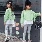 ショッピング韓国子供服 韓国子供服 キッズ セットアップ 秋服 女の子 2点セット 長袖トップス +ズボン ジャージ ルームウェア 上下セット ジュニア カジュアル 可愛い 小学生 110-160cm