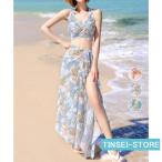 タンキニ 水着3点セットパレオ付き 韓国