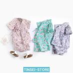 ショッピング甚平 女の子 パジャマ 子供 甚平 女の子 男の子 キッズ服 花柄 浴衣 綿 上下セット 寝間着 ルームウェア 部屋着 和風 花火大会 夏祭り 可愛い 前開