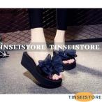 サンダルレディース夏厚底ヒールスリッパサンダル可愛い美脚歩きやすい疲れないカジュアルオシャレ室外外履きビーチキラキラ3色