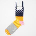  happy носки мужской женский STRIPES &amp; DOTS SOCK желтый розовый HAPPY SOCKS почтовая доставка соответствует 