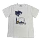 ショッピングスヌーピー ハワイ限定 日焼けスヌーピー Tシャツ 車 ユニセックス 男女兼用 半袖 ホワイト モニホノルル S M