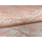 正絹ちりめん生地　10ｃｍ単位　単色柄　荒波（赤）古布のようなしなやかな風合いで伸縮のある絹生地　幅31cm