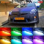 プリウスZVW30後期 LEDキセノンヘッドライト社外品 2012?15 ハロゲン カラー複数 リモコン付 イカリング 3連 AU300