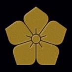 一般家紋蒔絵シール 42.桔梗／GD