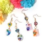Yahoo! Yahoo!ショッピング(ヤフー ショッピング)ピアス レディース 夏 春 アクセサリー イヤーアクセサリー イヤリング フック 揺れる ガラス 華奢 大ぶり 大 カラフル 大粒ガラスピアス ziscbb8608