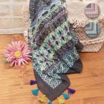 スカーフ レディース 春 夏 バッグスカーフ ターバン 正方形 大判 柄 総柄 刺繍 刺しゅう ステッチ フリンジ ギフト 小物 キカプリントスカーフ zjsica7092