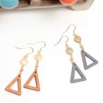 Yahoo! Yahoo!ショッピング(ヤフー ショッピング)ピアス レディース 春 夏 フックピアス イヤーアクセサリー シンプル 三角 ウッド アセチ カラフルサンカクウッド ピアス zjsjba8615