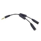 cablecc черный 3.5mm стерео мужской - двойной 3.5mm женский аудио наушники Y сплиттер кабель boryu