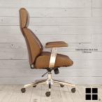 【送料無料】WP CHAIR ウィップチェア ハイバック ガス圧チェア デスクチェア オフィスチェア ファブリック 布 合成皮革 レザー ブラウン 茶色 ツートン