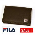  телячья кожа футляр для визитных карточек (4950 иен = специальная цена ) FILA filler * темно-коричневый 0327-92