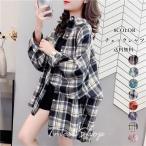チェックシャツネルシャツレディース...