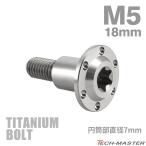  titanium болт M5×18mm P0.8 иен тубус часть диаметр 7mm уровень имеется болт звездообразный дыра фланец имеется серебряный цвет 1 шт JA1122