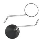 バイク ミラー 丸型 ラウンド型 汎用 左右セット M10正ネジ ブラック SZ532