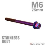  нержавеющая сталь болт M6×75mm P1.0 фланец имеется болт с шестигранной головкой CNC Hexagon head жарение titanium цвет TB1308