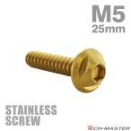 ステンレスネジ M5×25mm タッピングビス 六角穴 トライアングルヘッド ゴールドカラー 1個 TC0100